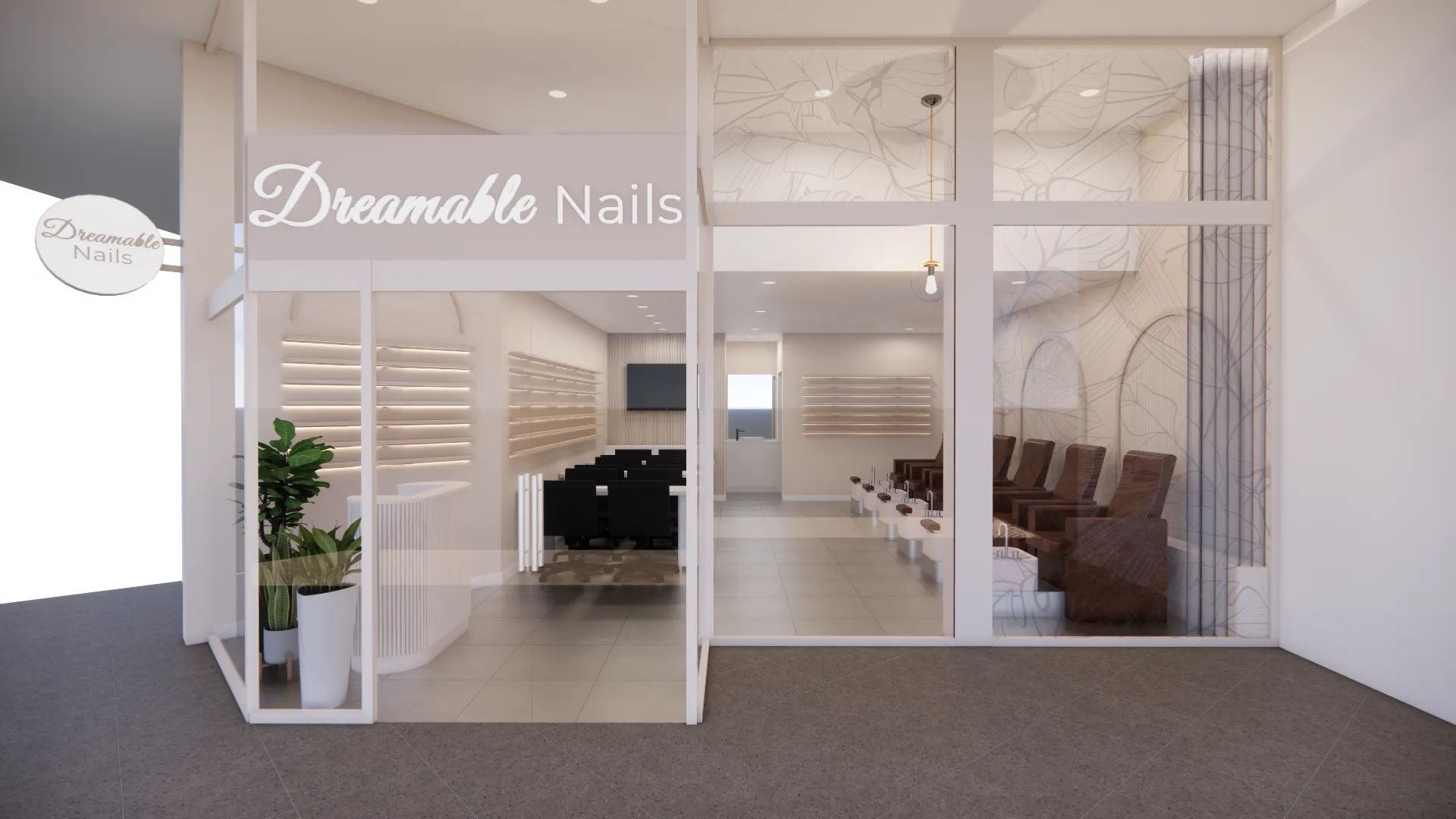 Dreamable Nail — Shopfront, alternate view, IDG Design
