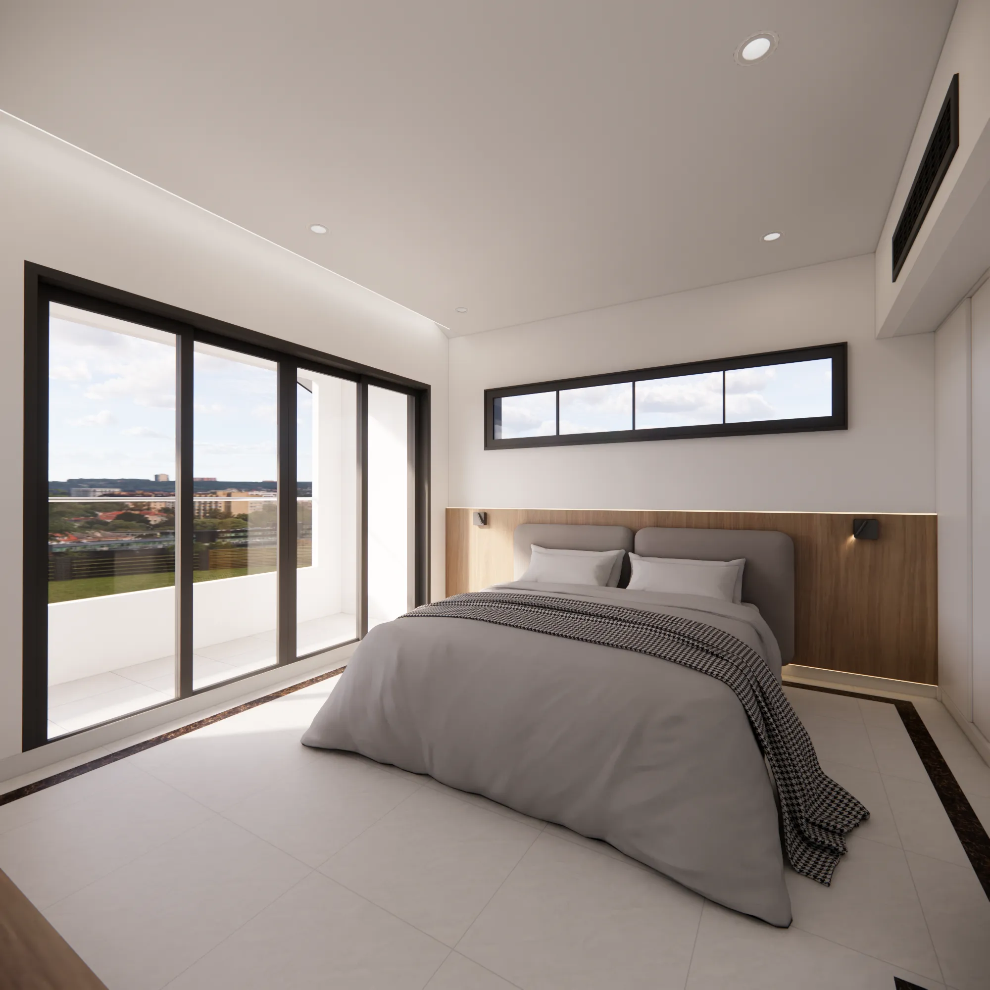 The Crest Residence — Master bedroom, alternate view, IDG Design
